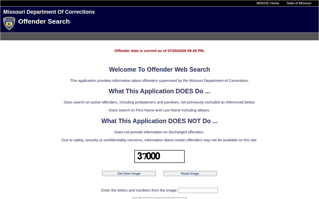 MODOC search for Ozark County released inmate records